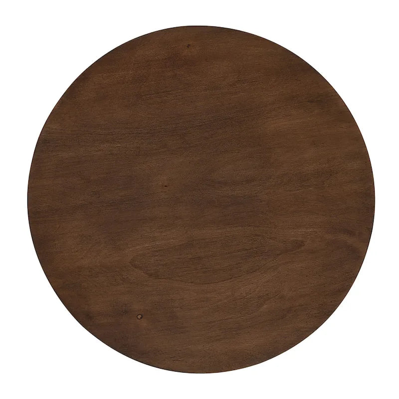 Modern End Table with Thickened Tabletop & Warm Brown Wood Finish