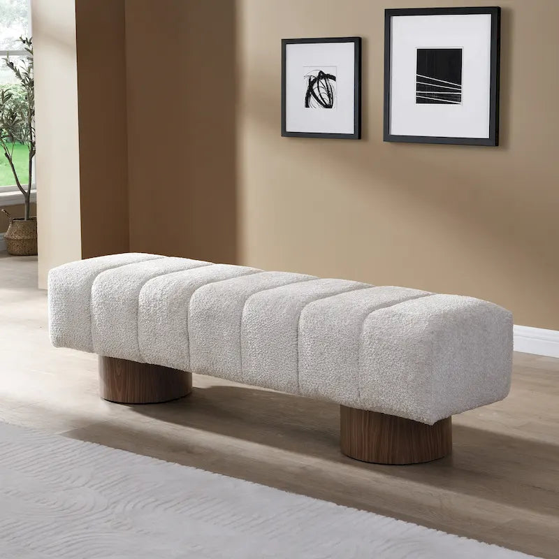 64" Upholstered Bench, No Assembly Required