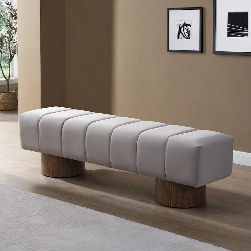 64" Upholstered Bench, No Assembly Required