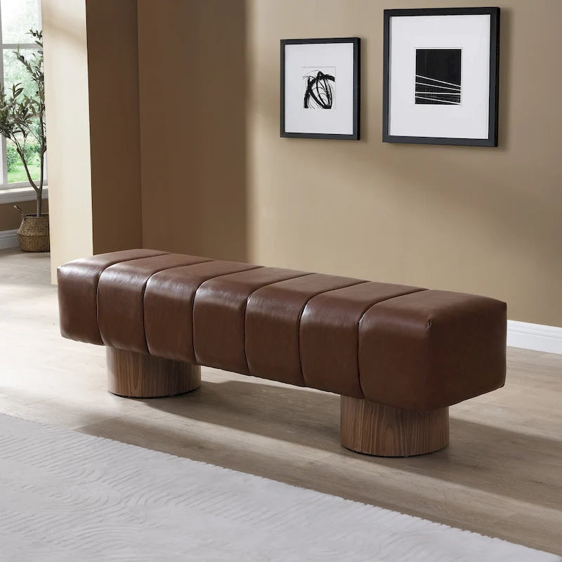 64" Upholstered Bench, No Assembly Required