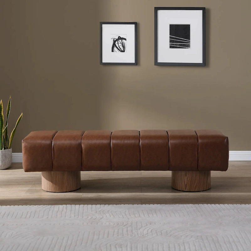 64" Upholstered Bench, No Assembly Required