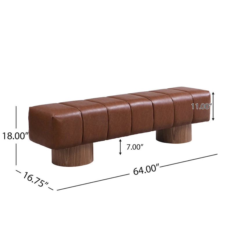 64" Upholstered Bench, No Assembly Required