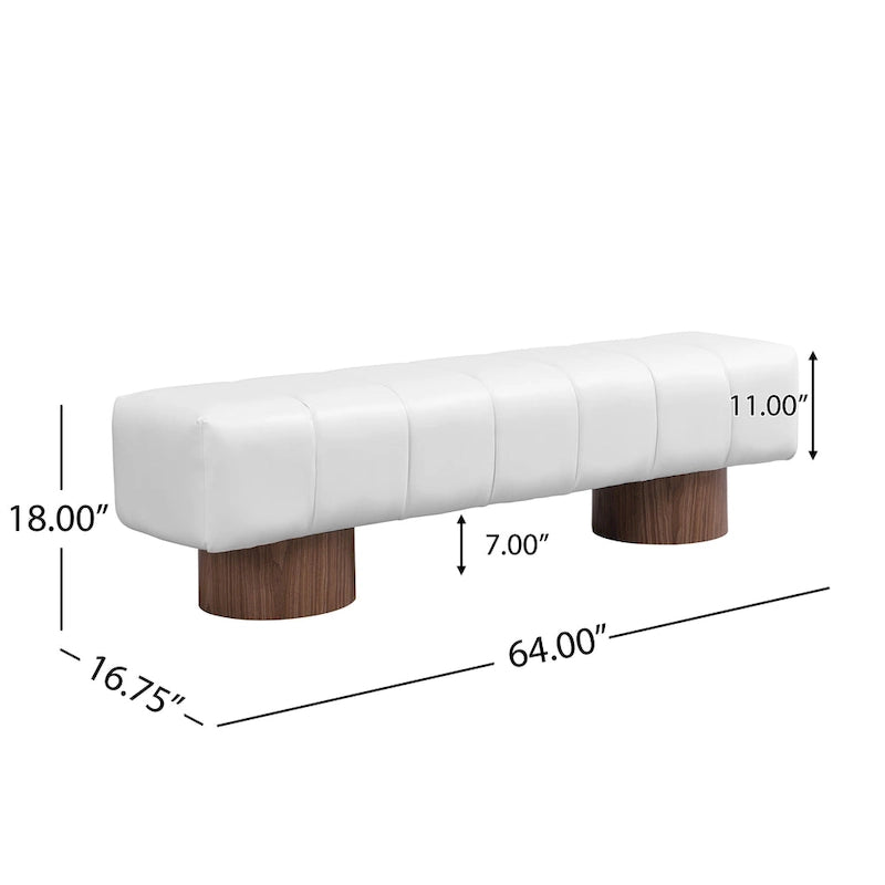64" Upholstered Bench, No Assembly Required