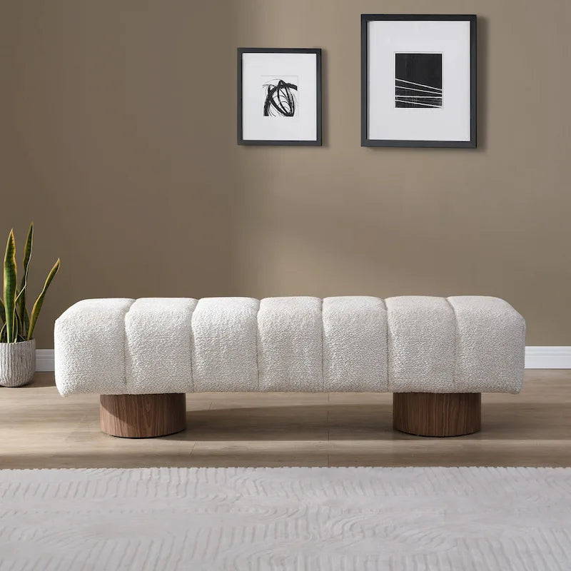 64" Upholstered Bench, No Assembly Required