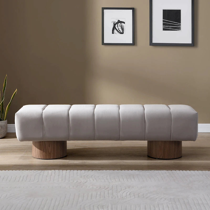 64" Upholstered Bench, No Assembly Required