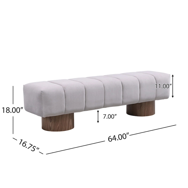 64" Upholstered Bench, No Assembly Required
