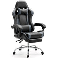 Ergonomic Gaming Chair with Reclining Backrest, Footrest, Headrest & Lumbar Support