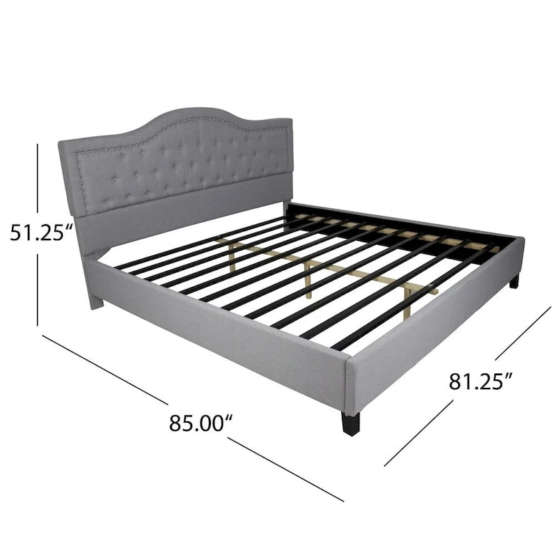 Traditional King Upholstered Bed Frame