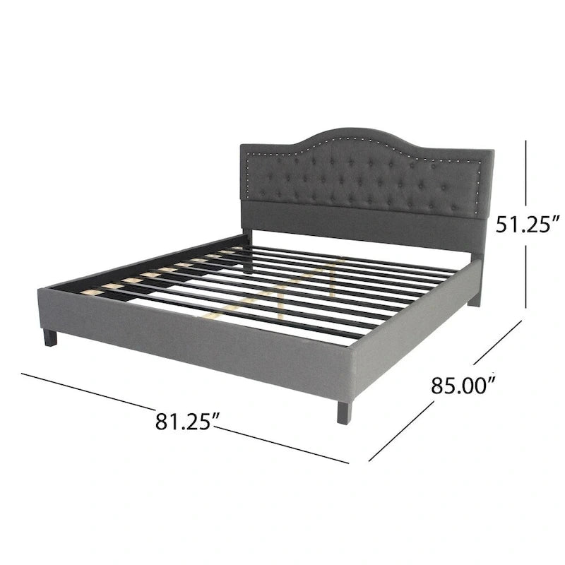 Traditional King Upholstered Bed Frame
