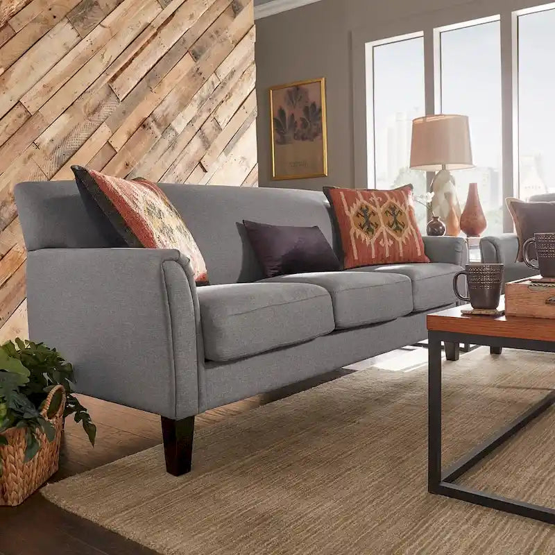 Transitional Sofa with Flared Arms & Removable Cushions