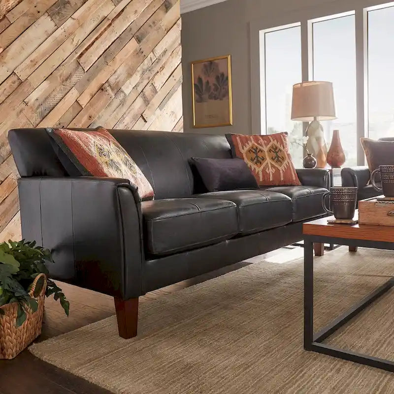 Transitional Sofa with Flared Arms & Removable Cushions