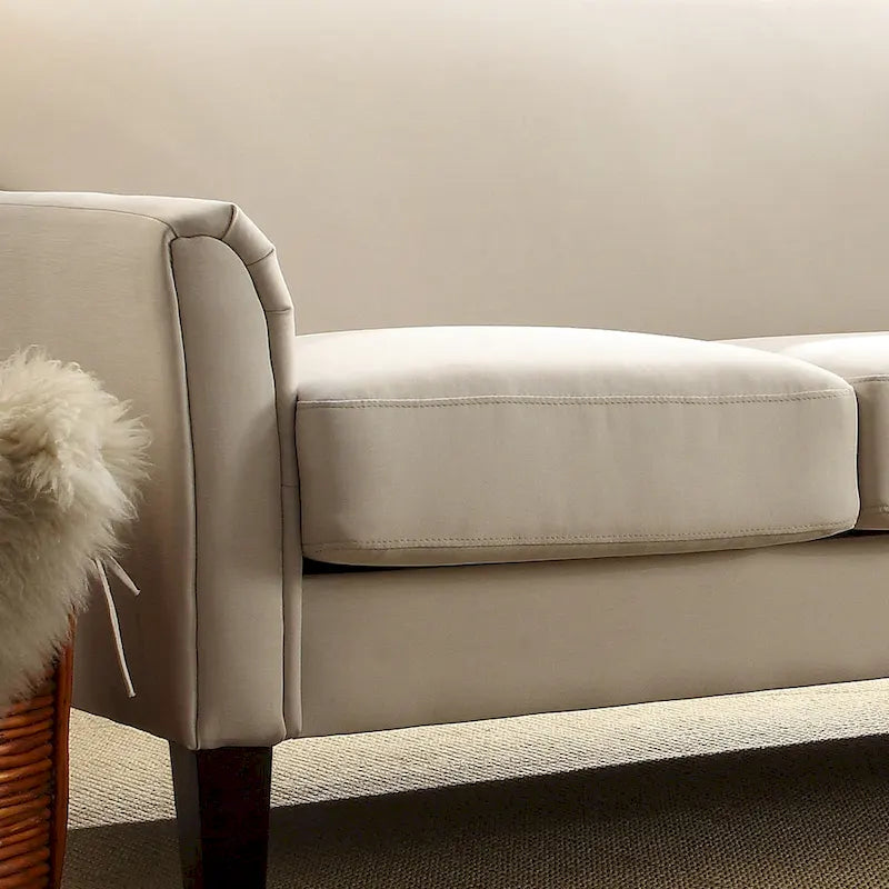 Transitional Sofa with Flared Arms & Removable Cushions
