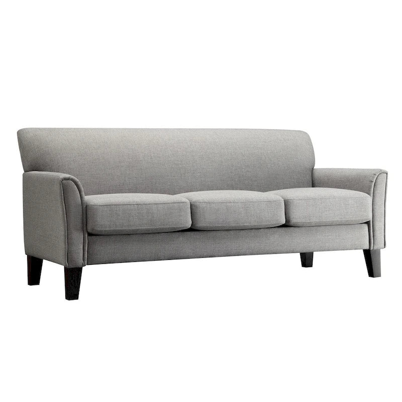 Transitional Sofa with Flared Arms & Removable Cushions