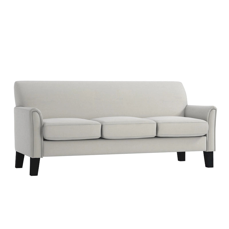 Transitional Sofa with Flared Arms & Removable Cushions