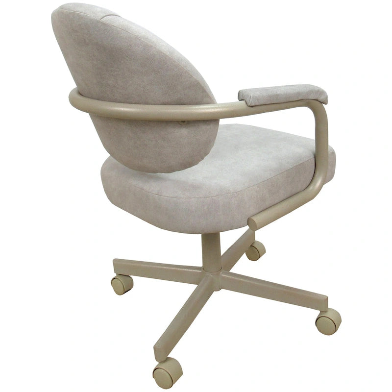Upholstered Swivel Dining Chair with Caster Wheels