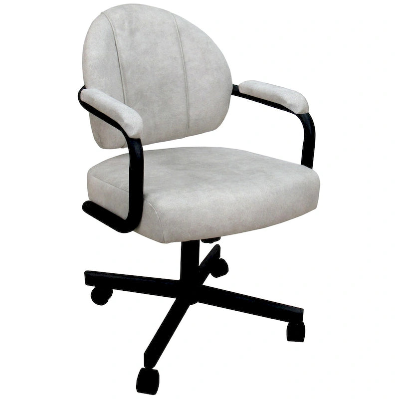 Upholstered Swivel Dining Chair with Caster Wheels
