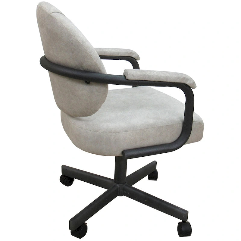 Upholstered Swivel Dining Chair with Caster Wheels