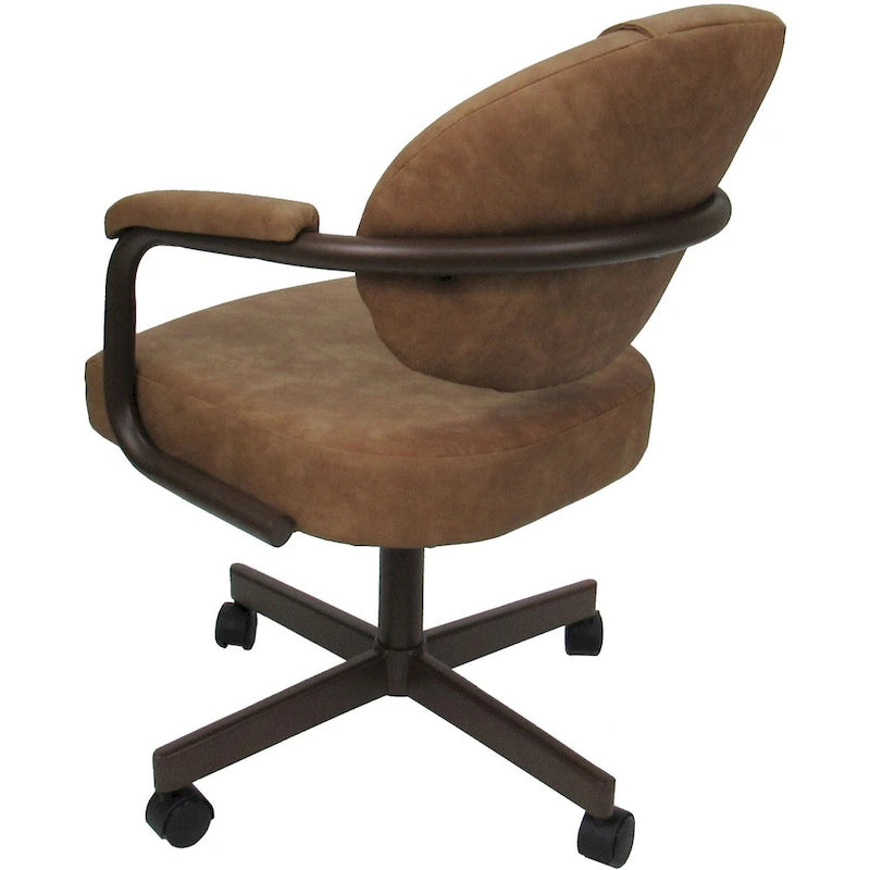 Upholstered Swivel Dining Chair with Caster Wheels