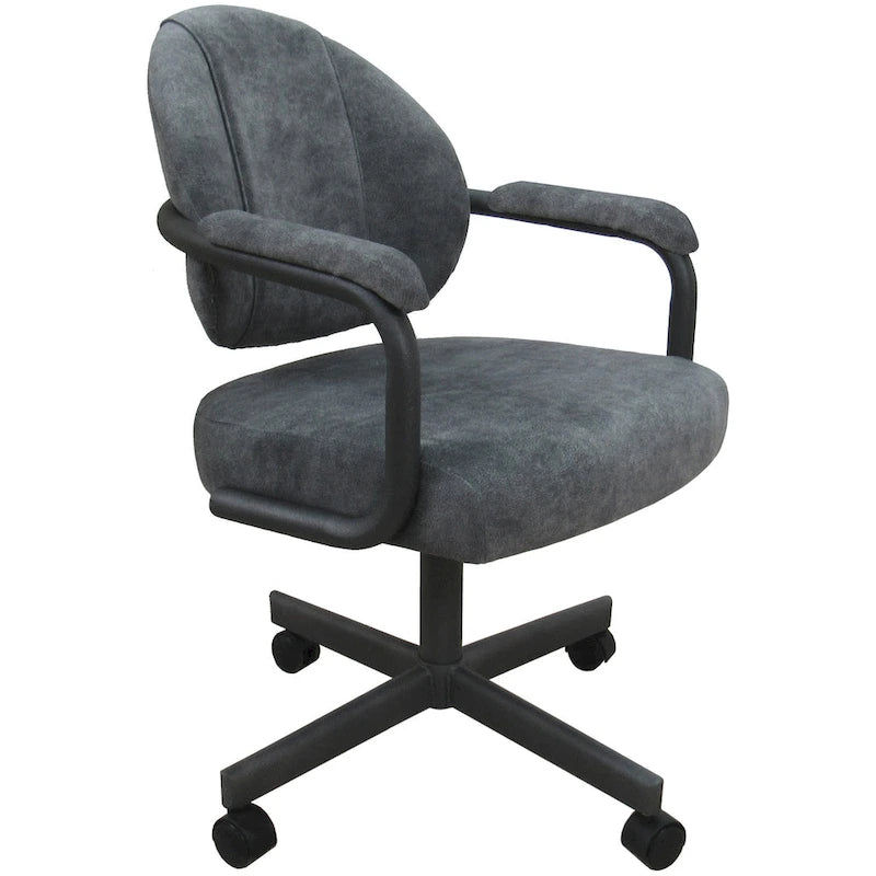 Upholstered Swivel Dining Chair with Caster Wheels