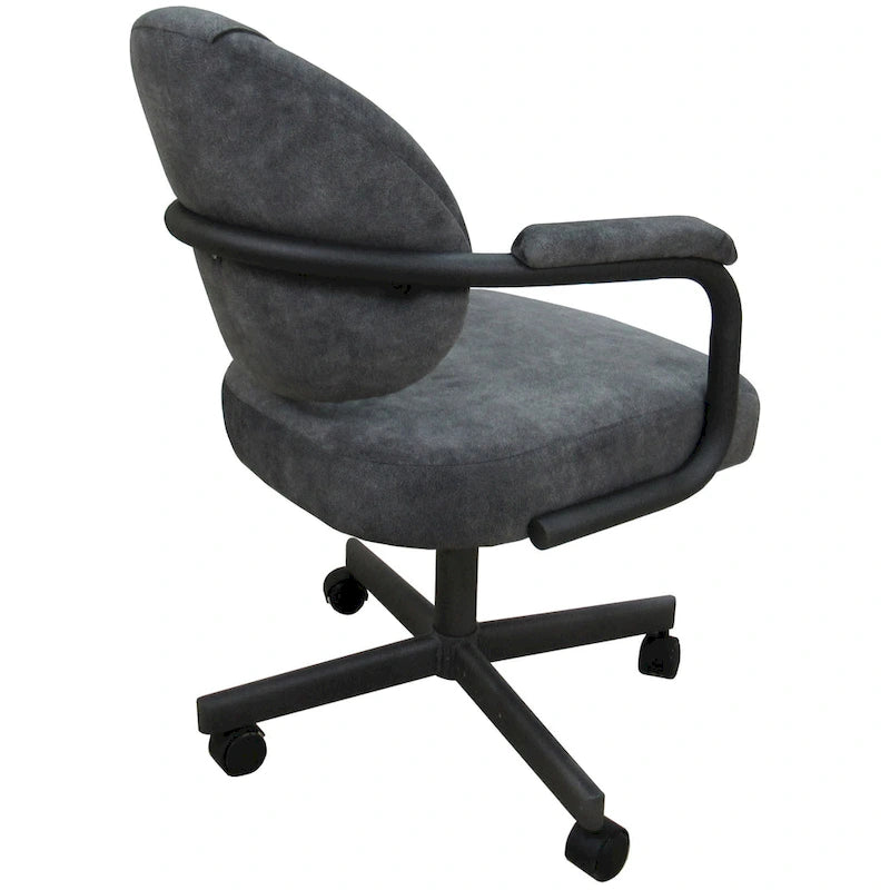 Upholstered Swivel Dining Chair with Caster Wheels