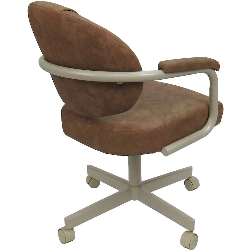 Upholstered Swivel Dining Chair with Caster Wheels