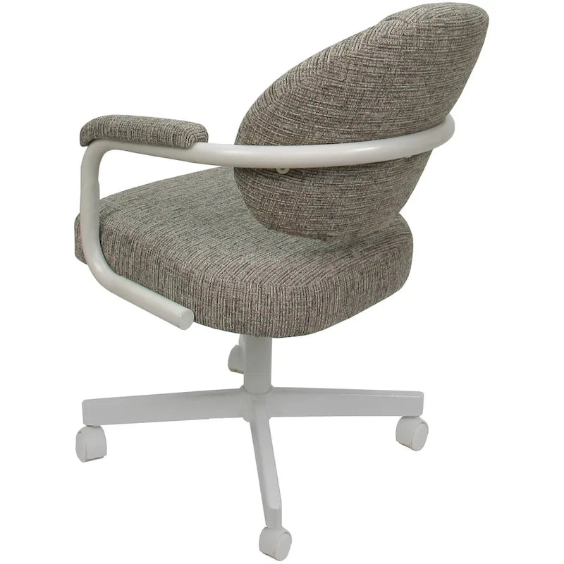 Upholstered Swivel Dining Chair with Caster Wheels