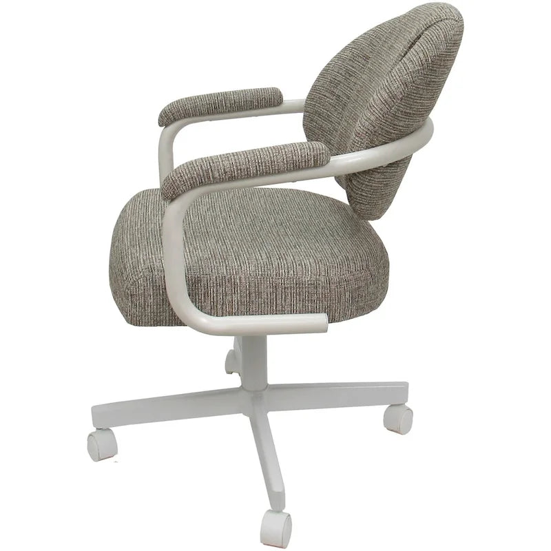 Upholstered Swivel Dining Chair with Caster Wheels