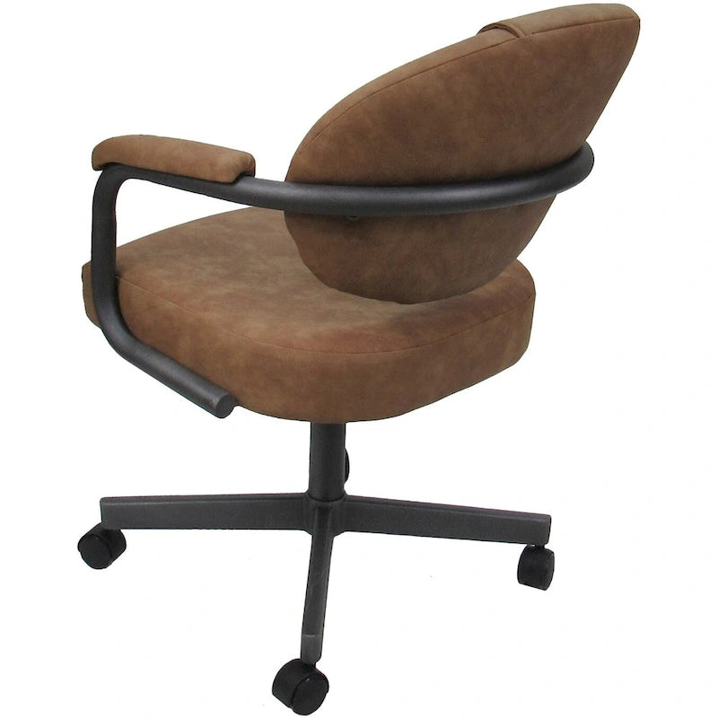 Upholstered Swivel Dining Chair with Caster Wheels