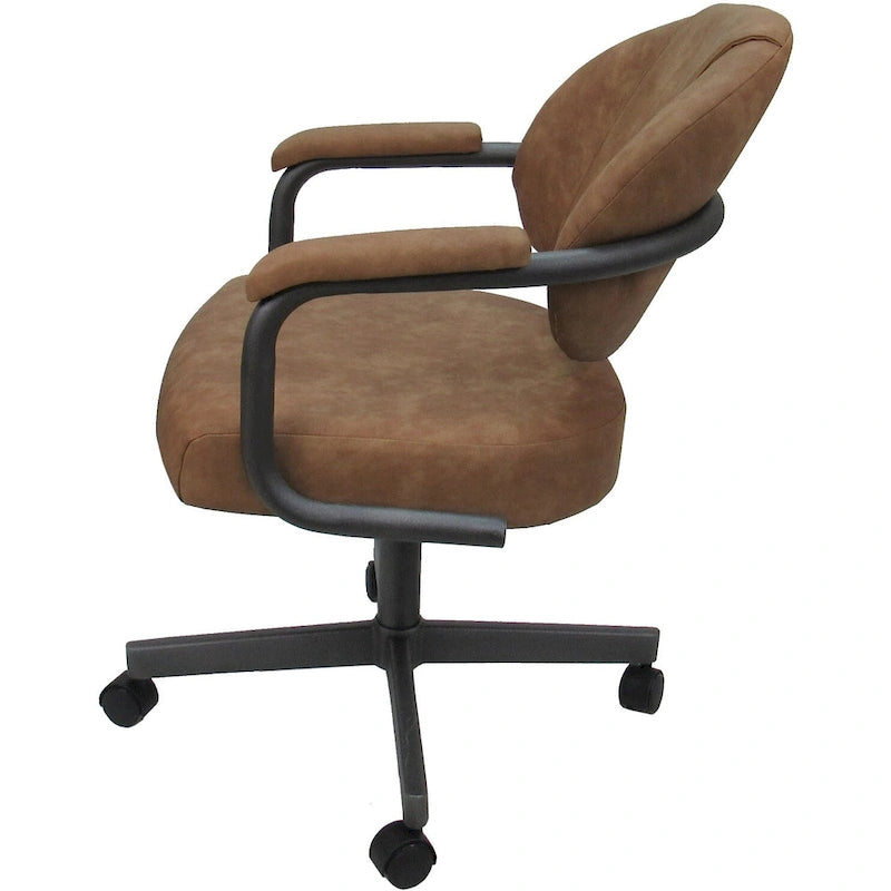 Upholstered Swivel Dining Chair with Caster Wheels