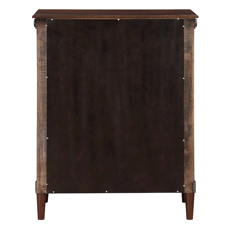 Traditional 4-Drawer Chest with Fluted Columns & Medallion Accents