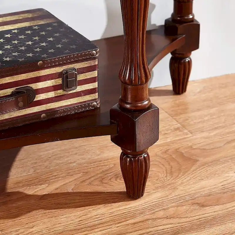 Solid Wood & Tempered Glass Living Room Table