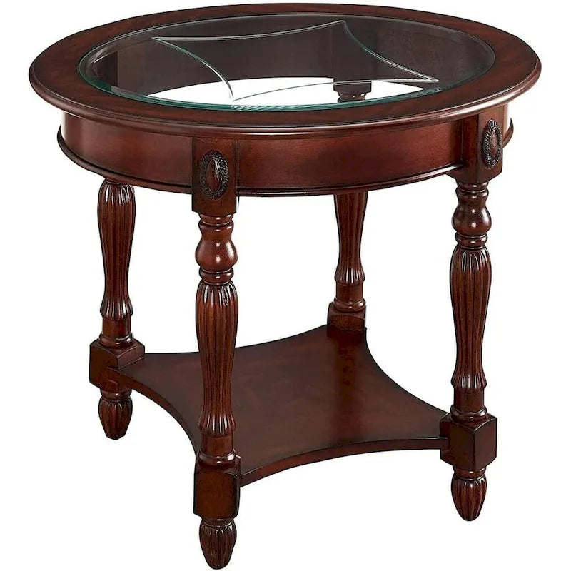 Solid Wood & Tempered Glass Living Room Table