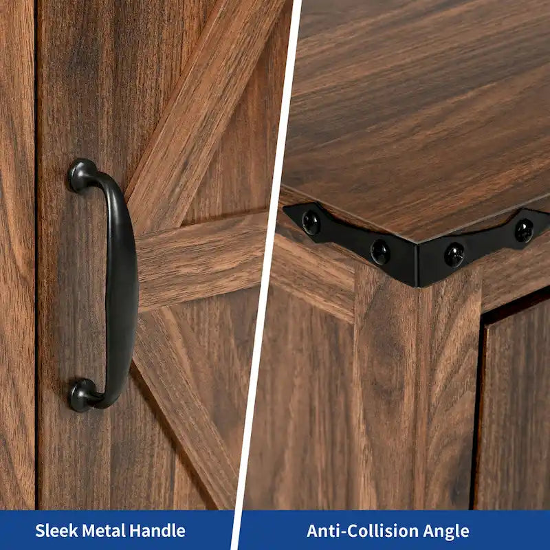 Farmhouse End Table with Charging Station, 2 USB Ports & 2 Power Outlets