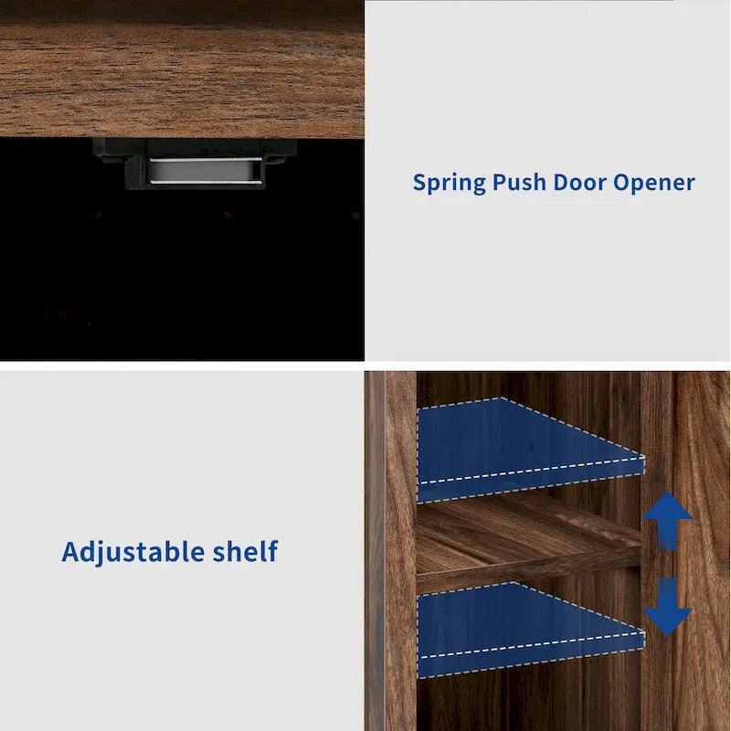 Farmhouse End Table with Charging Station, 2 USB Ports & 2 Power Outlets