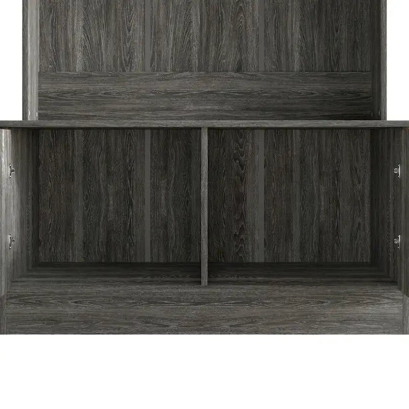 Entryway Hall Tree with Bench, Double Hooks & Cabinet Doors