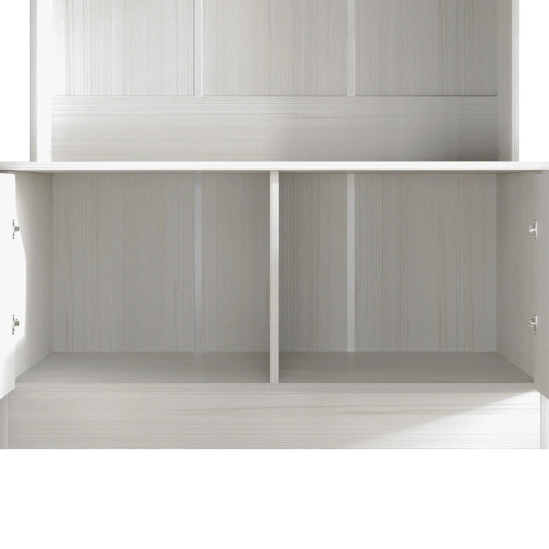 Entryway Hall Tree with Bench, Double Hooks & Cabinet Doors