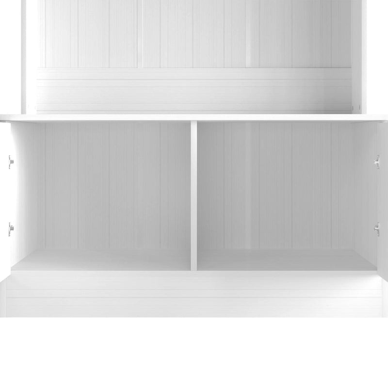 Entryway Hall Tree with Bench, Double Hooks & Cabinet Doors