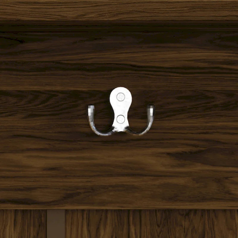 Entryway Hall Tree with Bench, Double Hooks & Cabinet Doors