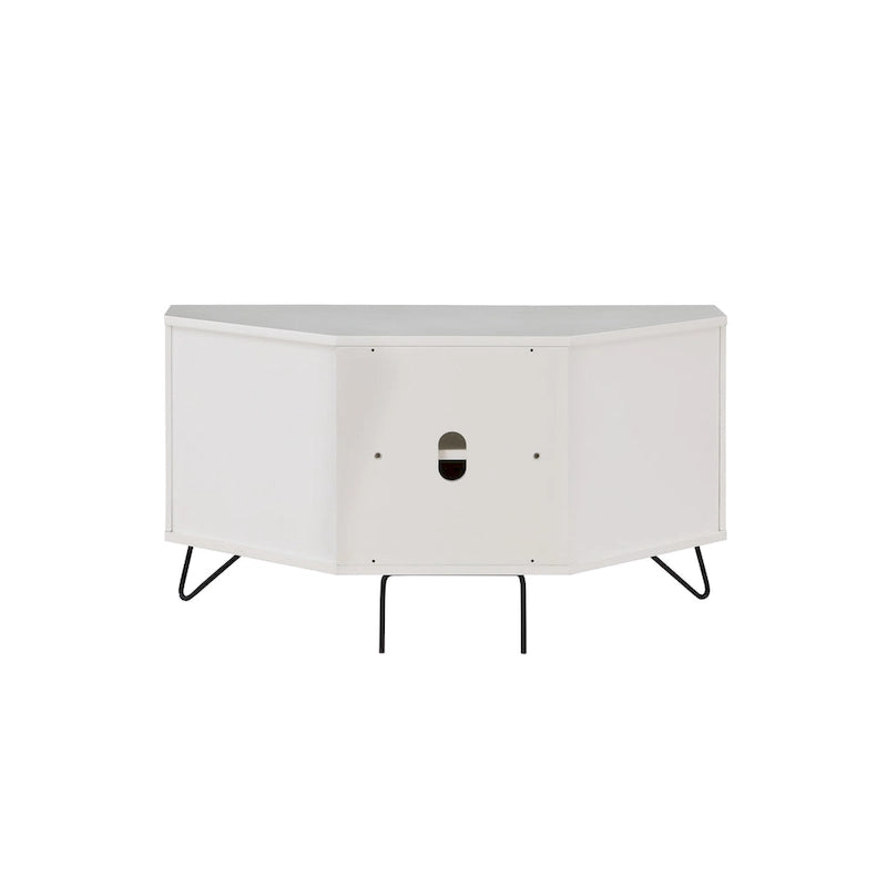 Mid-Century Modern Corner TV Console, Fits up to 42" TVs