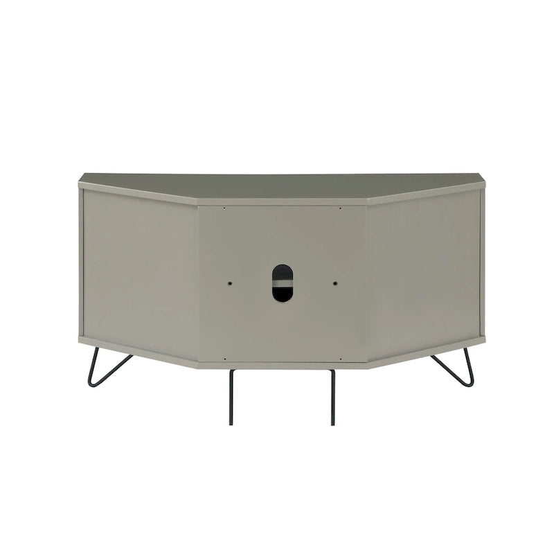 Mid-Century Modern Corner TV Console, Fits up to 42" TVs