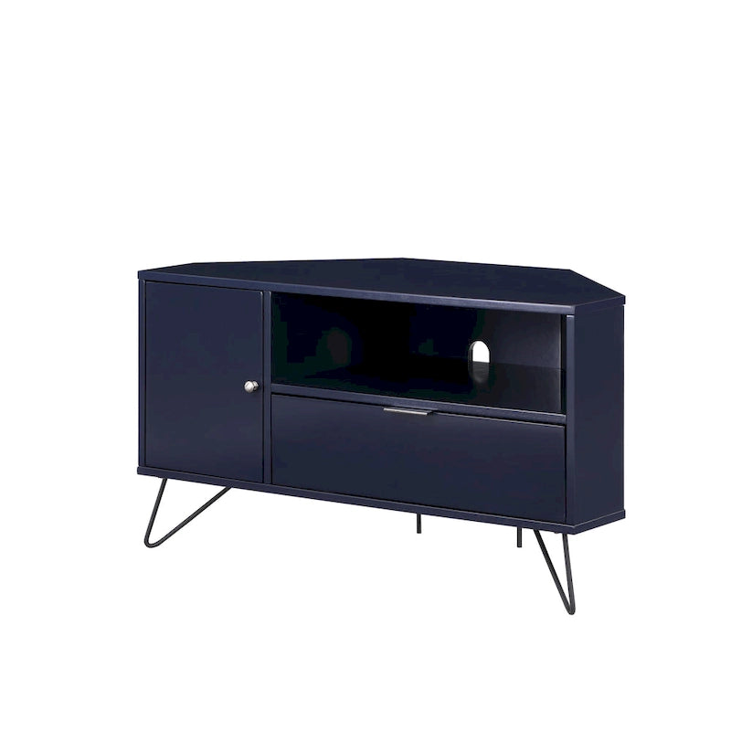 Mid-Century Modern Corner TV Console, Fits up to 42" TVs
