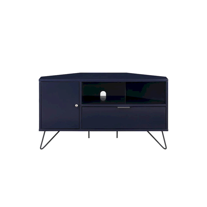 Mid-Century Modern Corner TV Console, Fits up to 42" TVs
