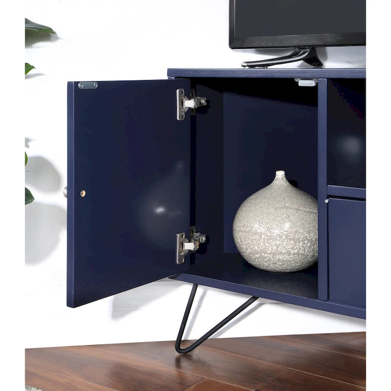Mid-Century Modern Corner TV Console, Fits up to 42" TVs
