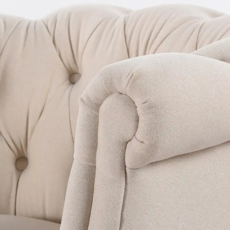 Mid-Century Accent Chair with Rolled Arms & Button Tufting