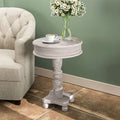 Farmhouse Round Pedestal Accent Side Table