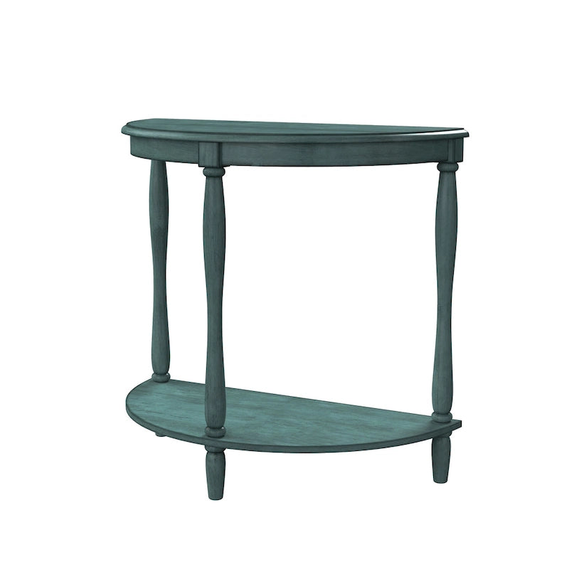 Half-Moon Entryway Console Table with Lower Shelf