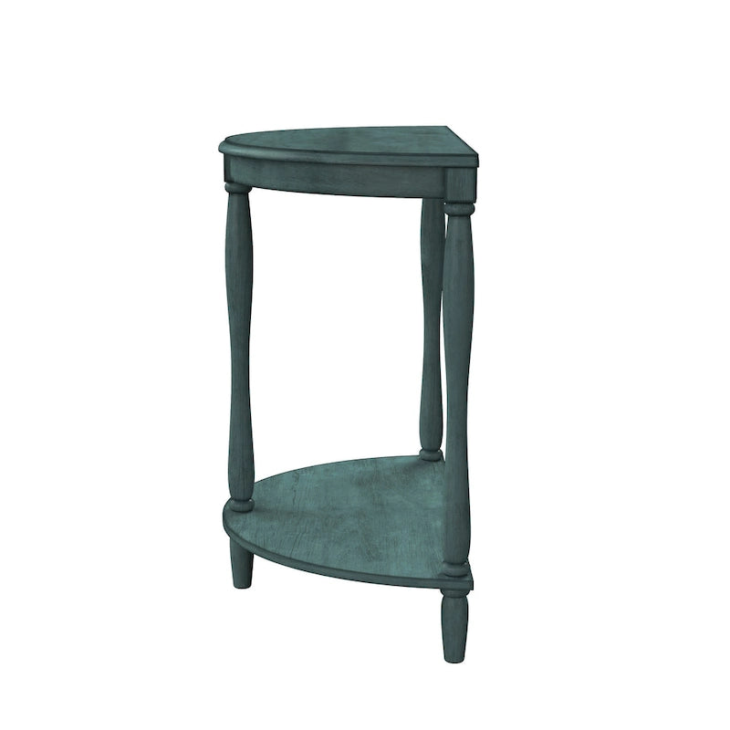 Half-Moon Entryway Console Table with Lower Shelf