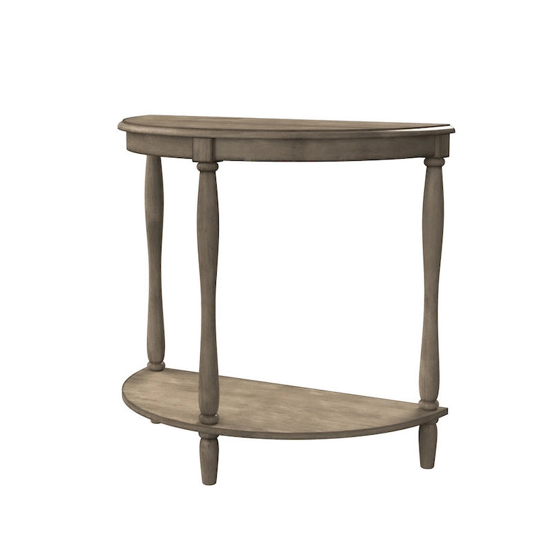 Half-Moon Entryway Console Table with Lower Shelf