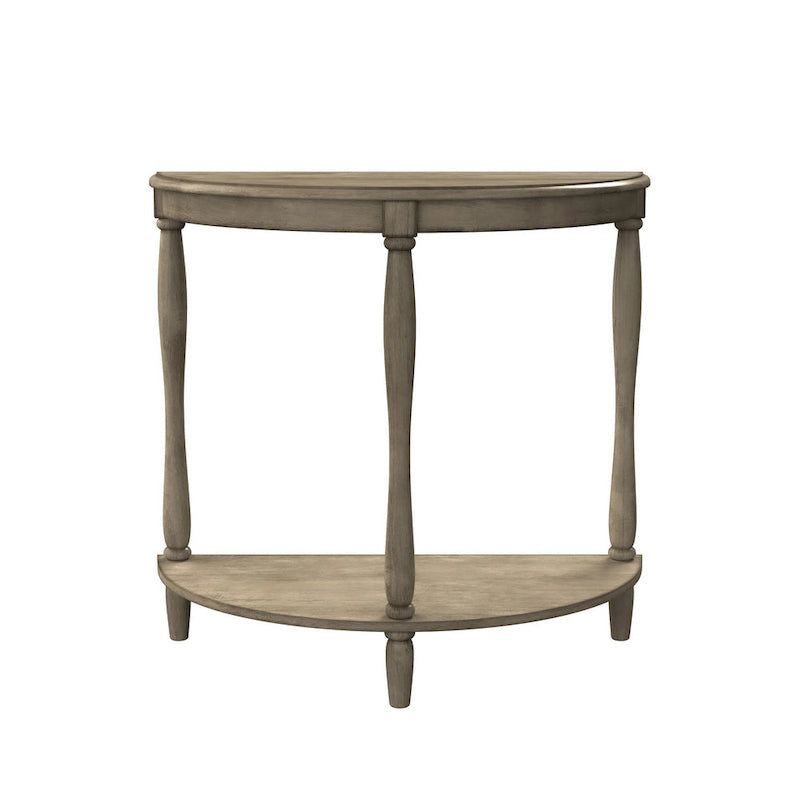 Half-Moon Entryway Console Table with Lower Shelf