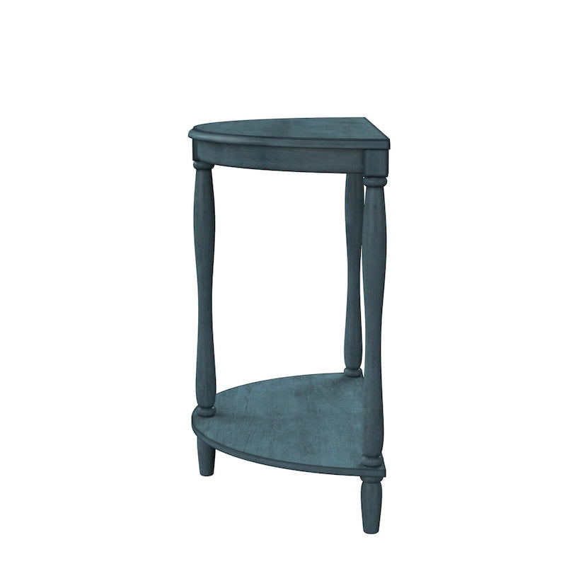 Half-Moon Entryway Console Table with Lower Shelf